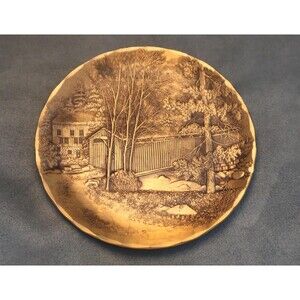 Vintage Bronze Wendell August Covered Bridge Bowl
